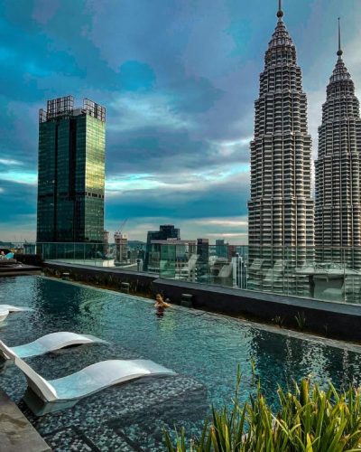 Ascott Star Swimming Pool Overlooking KLCC during Day Time